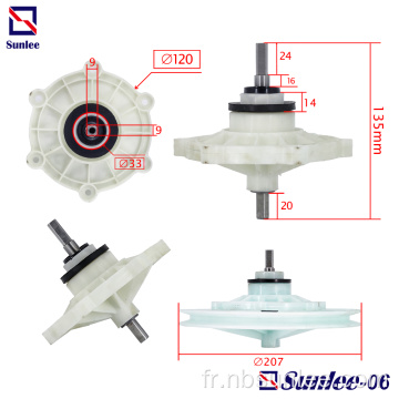 Lave-linge P Shaft 40mm arbre carré réducteur